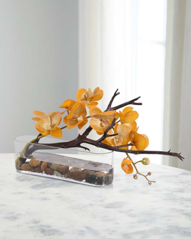 Goldenrod 22" Faux Floral Arrangement in Glass Container